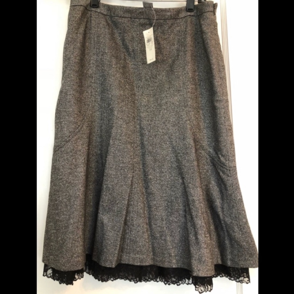 Ann Taylor Gray Wool Tweed Skirt NWT Size 10
